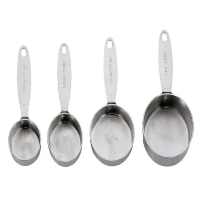 Cuisipro Stainless Steel Measuring Cup Set, 4 Piece In Silver