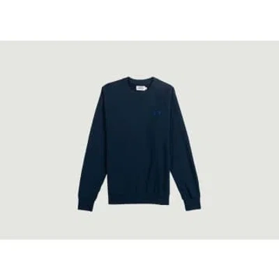 Cuisse De Grenouille Organic Cotton Sweatshirt With Ocean Heart Embroidery In Blue