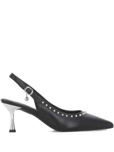 Cult 70mm Slingback Studded Pumps In Black