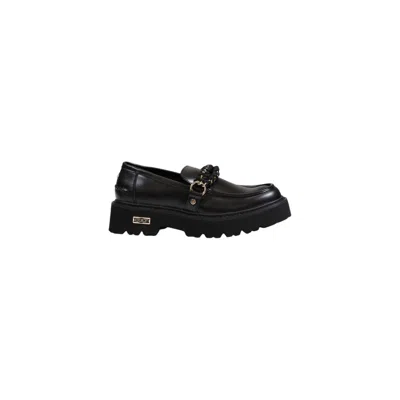 CULT BLACK LEATHER FLAT SHOE