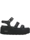 Cult Buckle-fastening Platform Sandals In Black