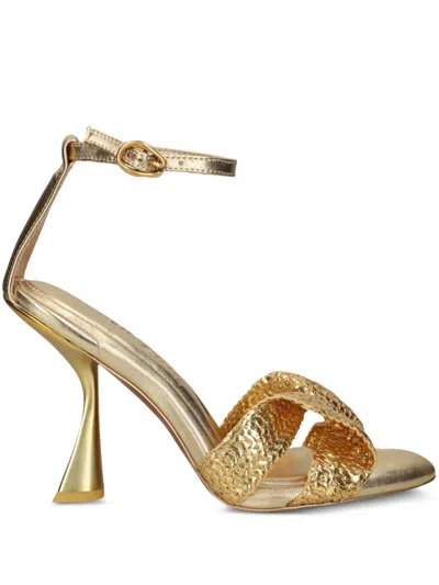 Cult Gaia 100mm Zephyr Sandals In Gold
