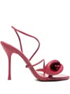 Cult Gaia 11mm Cassidy Flower Sandals In Red