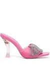 Cult Gaia 120mm Crystal-embellished Open-toe Mules In Pink