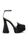 Cult Gaia Laina Satin Platform Pumps In 黑色