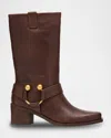 Cult Gaia 65mm Joslyn Leather Moto Boots In Brown