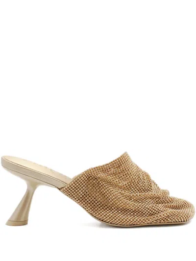 Cult Gaia 70mm Orion Embellished Mules In Gold