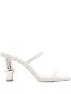 Cult Gaia Bambu Leather Sandals In White