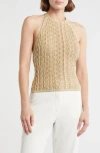 Cult Gaia Aalia Knit Halter Top In Brown