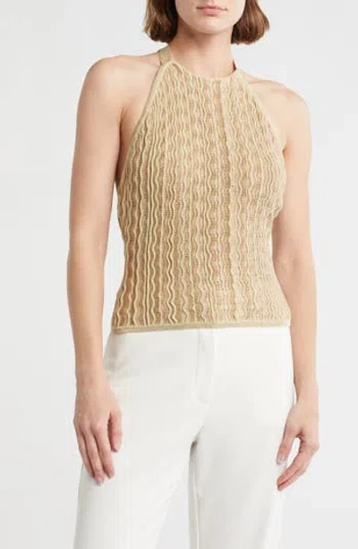 Cult Gaia Aalia Knit Halter Top In Brown