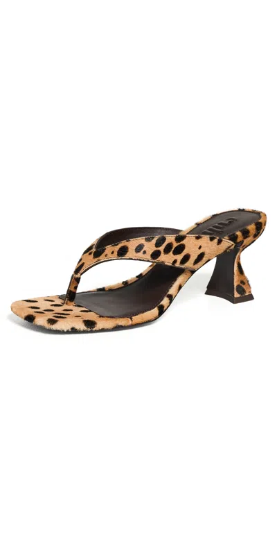 Cult Gaia Abi Leopard-print Sandals In Brown