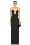 Cult Gaia Abril Strapless Embellished Stretch-crepe Maxi Dress In Black