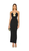 Cult Gaia Abril Strapless Embellished Stretch-crepe Maxi Dress In Black