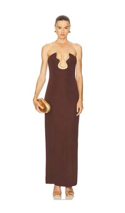 Cult Gaia Abril Gown In Brown