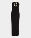 Cult Gaia Abril Strapless Embellished Stretch-crepe Maxi Dress In Black