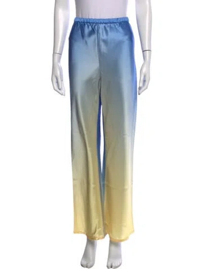 Pre-owned Cult Gaia Acetate Wide Leg Pants In Blue