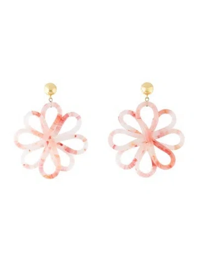 Pre-owned Cult Gaia Acrylic Blossom Flower Drop Earrings