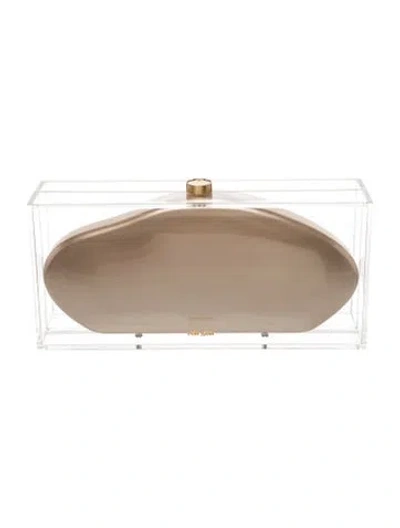Pre-owned Cult Gaia Acrylic Clutch In Neutrals