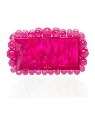 Pre-owned Cult Gaia Acrylic Clutch In Pink