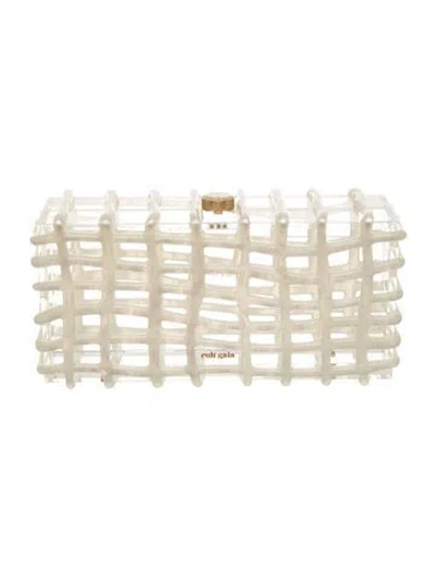 Pre-owned Cult Gaia Acrylic Clutch In Transparent