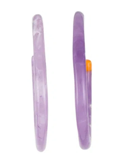 Pre-owned Cult Gaia Acrylic Geneva Hoop Earrings In Multi