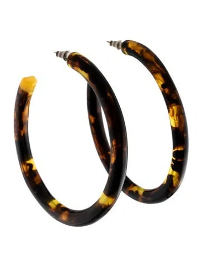 Pre-owned Cult Gaia Acrylic Geneva Hoop Earrings In Multi