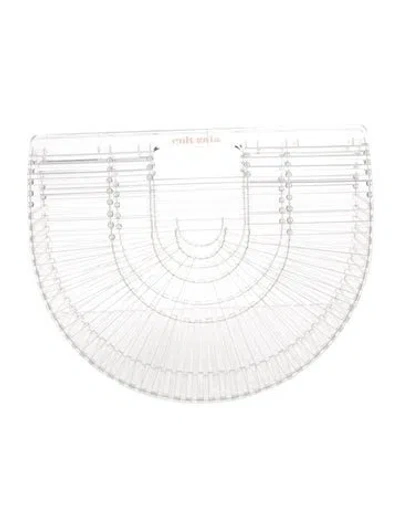 Pre-owned Cult Gaia Acrylic Top Handle Bag In Clear