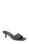Cult Gaia Ada Frayed Kitten Mule Sandals In Black