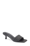 Cult Gaia Ada Frayed Kitten Mule Sandals In Black