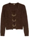 Cult Gaia Adel Knit Cardigan In Brown