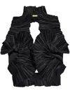 Cult Gaia Adilia Pleated Halter Top In Black