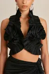 Cult Gaia Adilia Pleated Halter Top