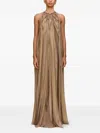 Cult Gaia Aditi Sleeveless Gown Dress In Gold