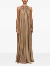 Cult Gaia Aditi Sleeveless Gown Dress In Gold