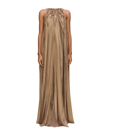 Cult Gaia Aditi Sleeveless Gown Dress In Brown