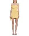 Cult Gaia Ahra Asymmetric Plisse Mini Dress In Gold