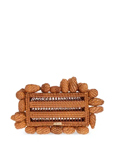 Cult Gaia Akira Clutch Bag In Marrone