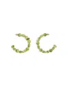 Cult Gaia Akira Green Beaded C Hoop Earrings In Gold Tone