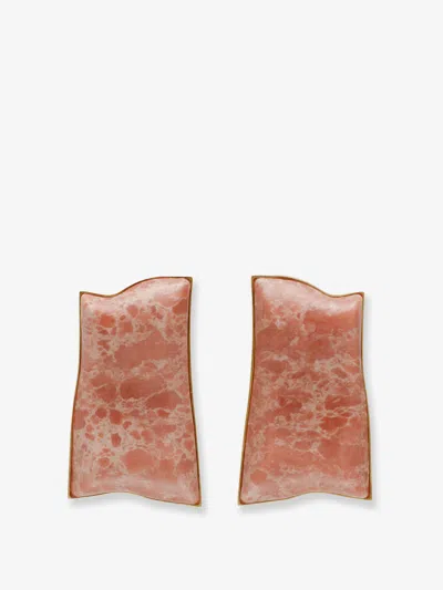 Cult Gaia Alaya Stone-effect Resin Earrings In Pink