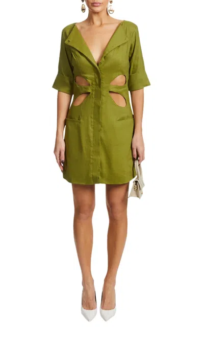 Pre-owned Cult Gaia Alexandra Dress For Women In Palm