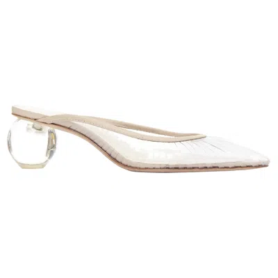 Cult Gaia Alia Clear Vinyl Leather Mules In White