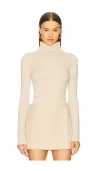 Cult Gaia Alice Wool-cashmere Turtleneck Sweater In White
