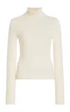 Cult Gaia Alice Wool-cashmere Turtleneck Sweater In White