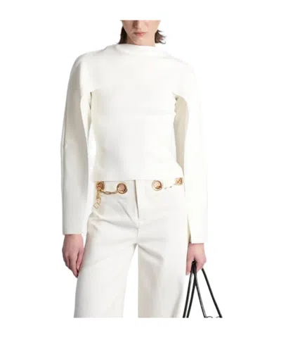 Cult Gaia Alka Cape-sleeve Blouse In White