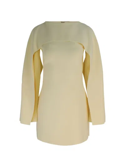 Cult Gaia Almina Cape-sleeve Mini Dress In Neutral