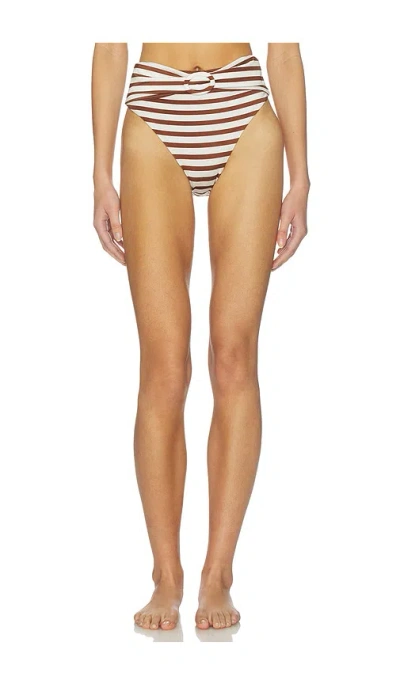 Cult Gaia Alouette Striped Buckle Bikini Bottom In Multi