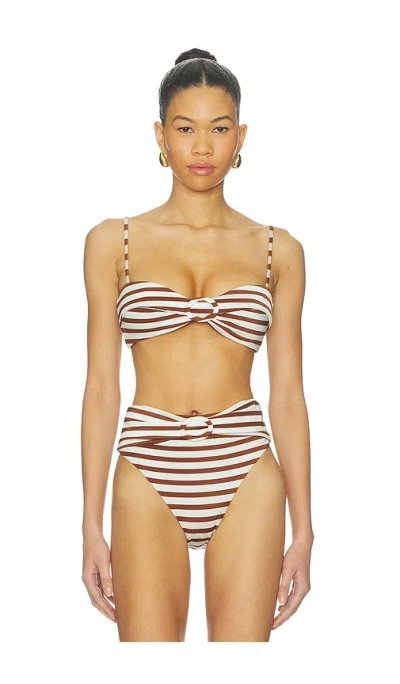 Cult Gaia Alouette Bikini Top In Brown
