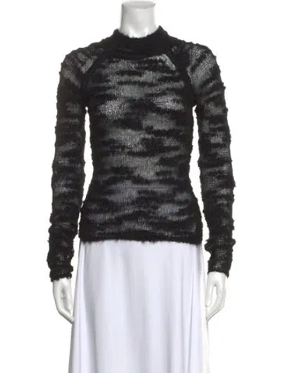 Pre-owned Cult Gaia Alpaca Patterned Sweater In Black