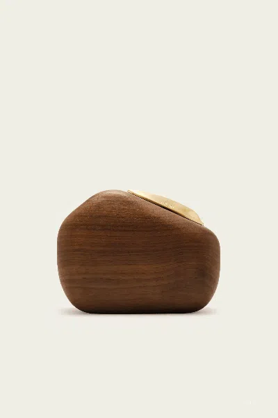 Cult Gaia Althea Clutch In Walnut