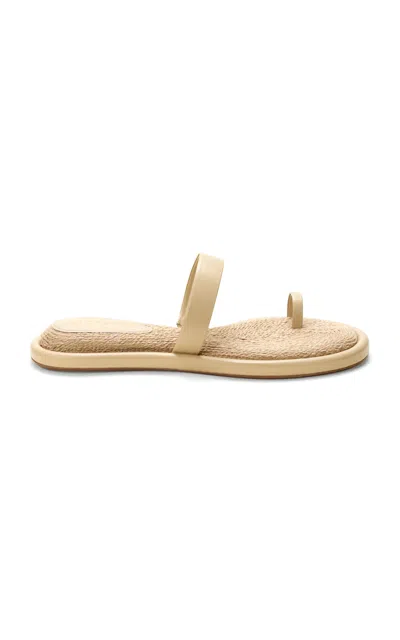 Cult Gaia Amalia Raffia-leather Sandals In Neutrals